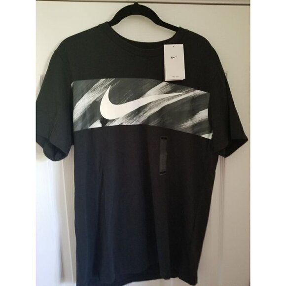 Nike dri-Fit T shirt logo graphic sz: large color: black/White/Silver - Picture 11 of 12